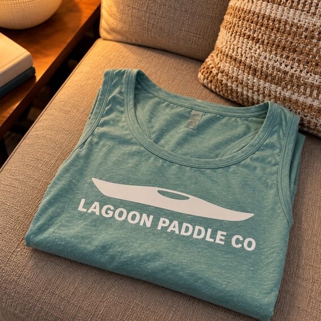 Customer photo of a custom tank top on a couch